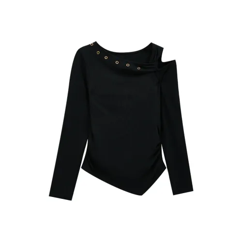 SUSANSAN Хепберн-черный Женские T-рубашки