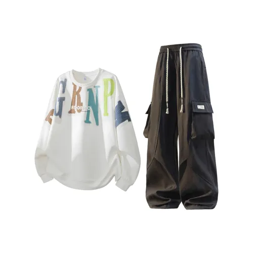 CPD Повседневная спортивная одежда Мужской Tie Dye Свободный крой Свитшот Базовый слой Подростки Карго Брюки Унисекс