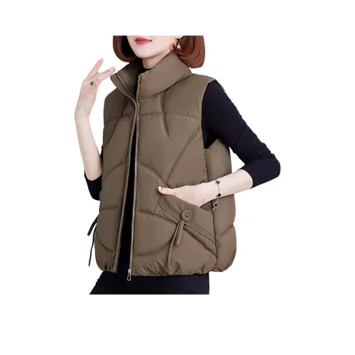 The Temptation Of The Muse Модный тренд Воротник-стойка С наполнителем Хлопковый жилет Женские