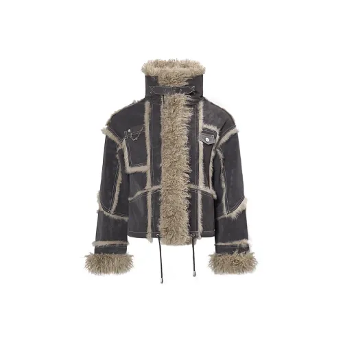 ONE T Темно-серый Женские Меховые изделия