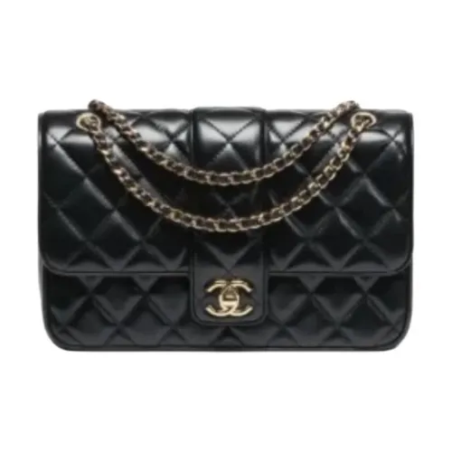 CHANEL Lambskin Плечевая сумка Маленькая Женская Черная