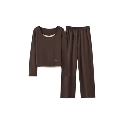 Cotton Gene Кофейный Женский Пижамный Комплект