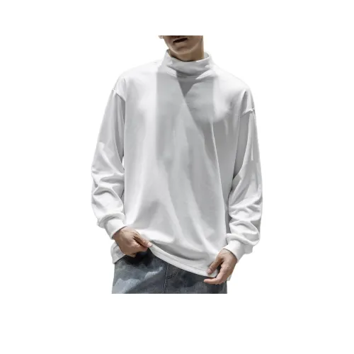 WOOD SOON Полная водолазка с длинными рукавами свободный крой повседневная футболка мужская