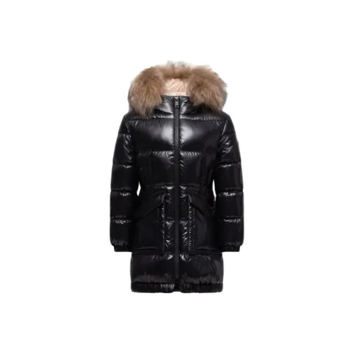 Moncler Пуховик с овчиной с капюшоном для детей
