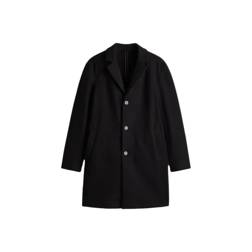 H M Черное Мужское Пальто