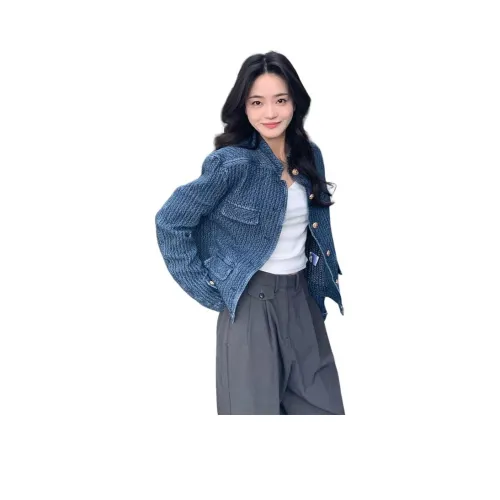 MISSHONEY MH Выстиранная Синяя Куртка Женская Куртка