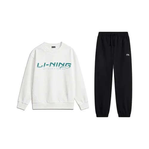 LINING YOUNG Повседневная Спортивная Одежда 2 Предмета Комплект Стандартный Белый Черный Детский