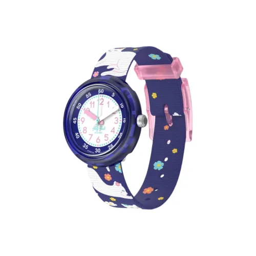 SWATCH Flik Flak Feifei Series Кварцевый механизм Детские часы 31,85*30,6 мм Белый циферблат Биоматериал Корпус часов