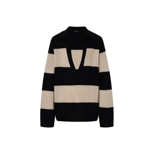 MO CO Абрикос Черный Полосы Женские Кашемировые Свитера