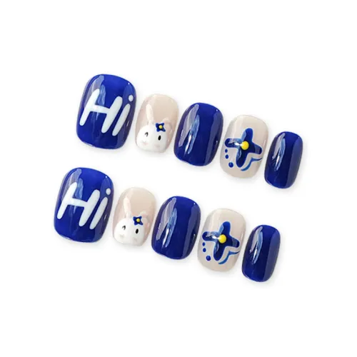 FINGERBOOK MBTI Personality Collection Граффити Милый кролик Короткий Квадрат And Круглый Синий Jump Цвет