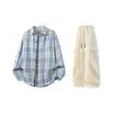 Светло-синий + Экрю