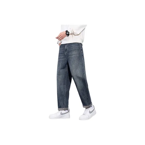 STRONG DREAM U6628 Винтажный синий Мужские Джинсы