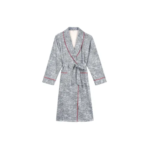 IIZZINI Синий Tile Узор Кружево Вверх Женские Сон Халат Женские Банные халаты