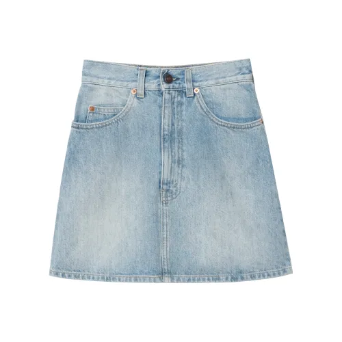 GUCCI x Дораэмон Джинсовые короткие юбки Женские Светло-синий