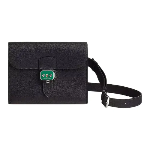 HERMES Sac A Depeches Сумка из коровьей кожи Togo Сумка через плечо Мужская Темно-синий