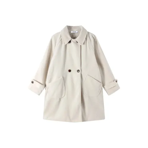 ETSE Light Gray Woolen Coat Women's Furry