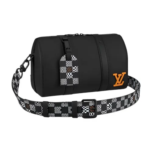 LOUIS VUITTON Keepall Кожа Портативная Сумка через плечо Мужская Черная