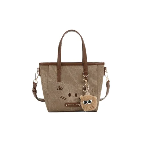 DIFFERENT FACES Высокое качество Ткань Сумка-тоут Сумка через плечо Сумка Женская Коричневая