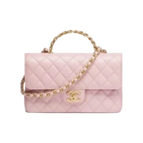 CHANEL Lambskin One Shoulder Bag Small Women's Pink