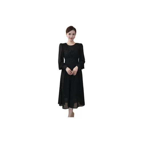 Tang Xi Длинное платье с длинными рукавами женское