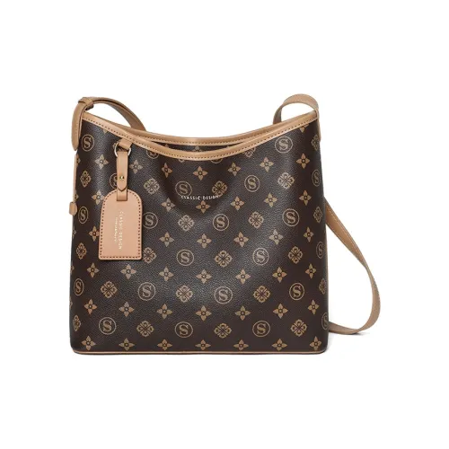 VINEY Сумка через плечо из синтетической кожи стандартная женская кофейного цвета