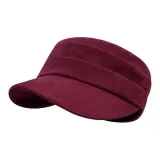 Цилиндрическая шляпа из замши цвета бордовый, с плиссами