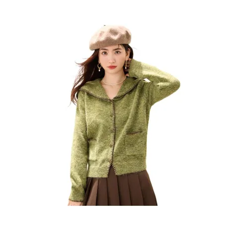 OURUOKE Зеленый Женский Трикотаж