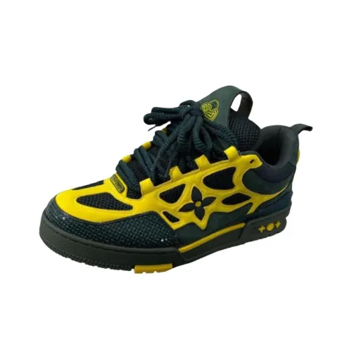 LOUIS VUITTON Низкие кроссовки для скейтбординга Мужские Черные Желтые