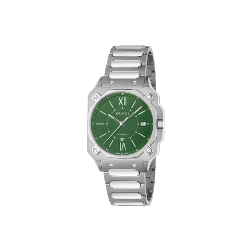 GUCCI из коллекции Flat Collection автоматические механические часы корпус из нержавеющей стали ремешок 36 мм зеленый циферблат унисекс
