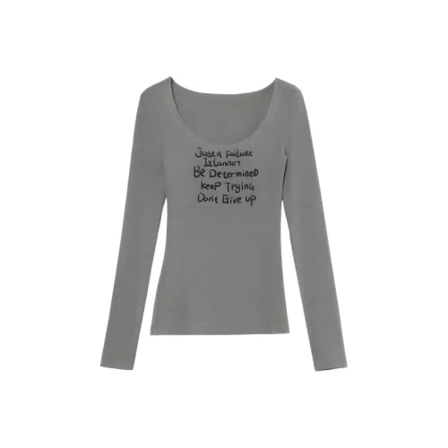 WANGLAISHI Серые Женские T-рубашки