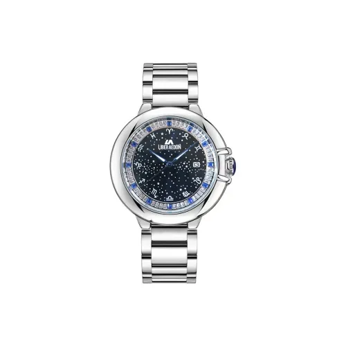 LIBER AEDON Мужские наручные часы кварцевый механизм ремешок из нержавеющей стали черный циферблат