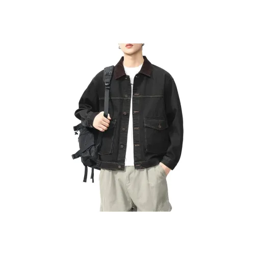 ZENGZHI Denim Jacket Loose Fit Straight Fit Unisex ZENGZHI Деним Куртка Свободного кроя Прямого кроя Унисекс