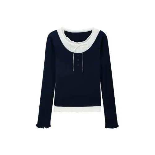 SUSANSAN Темно-синий женский трикотаж