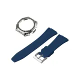 1 Броги Винтажный серебристый Корпус + Синий ремешок + Серебряная шпилька