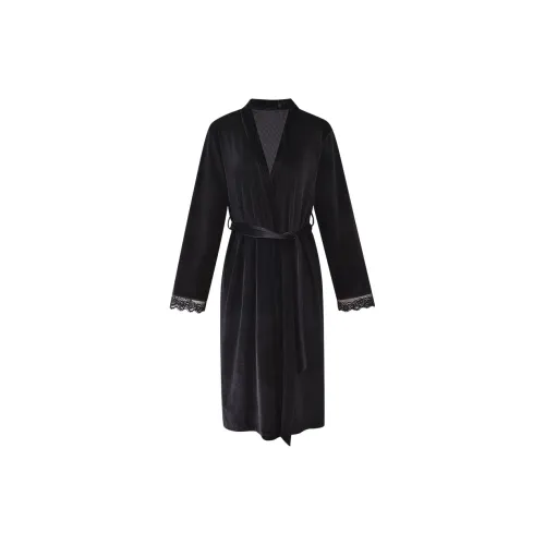MY BODY Черный Халат для сна Женские Банные халаты