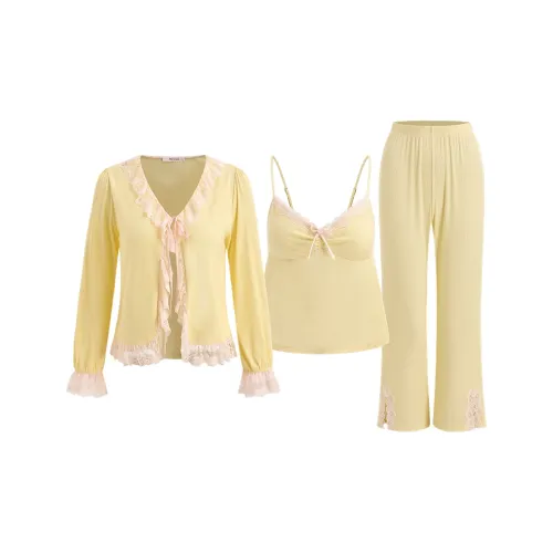 MY BODY Розовый Желтый Женские Пижамные Комплекты