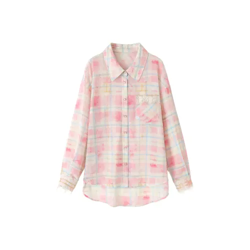 DX.DAXI Cherry Blossom Pink Женские Рубашки