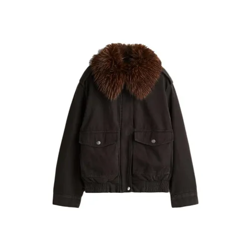 H M Темно-коричневые женские куртки