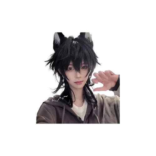 FYOSEE Волк Ласточкин хвост Mullet Рыбка Голова Man Короткие волосы Перука Высокая температура Пряжа Короткие прямые волосы