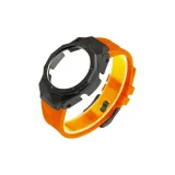 Металл, черный корпус + фторкаучук, оранжевый ремешок