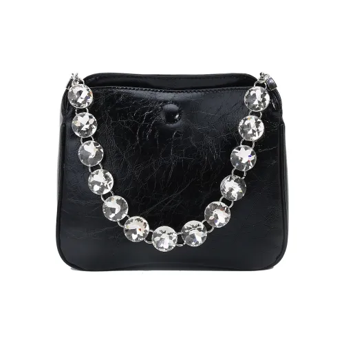 JANITINO Полиуретан ПУ (полиуретан) Сумка через плечо Женская Черная