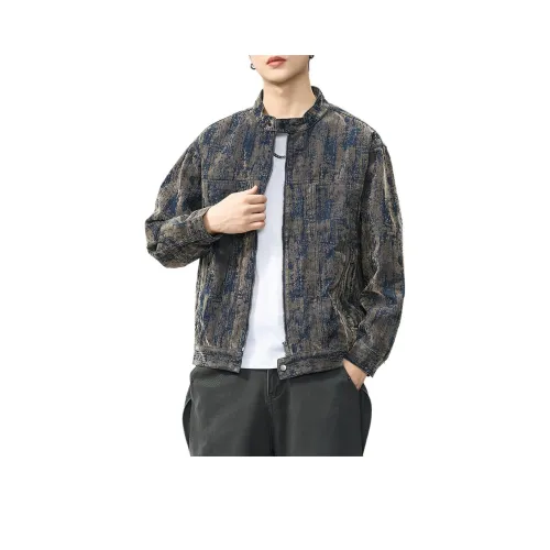 ZENGZHI Denim Jacket Loose Fit Straight Fit Unisex ZENGZHI Деним Куртка Свободного кроя Прямого кроя Унисекс