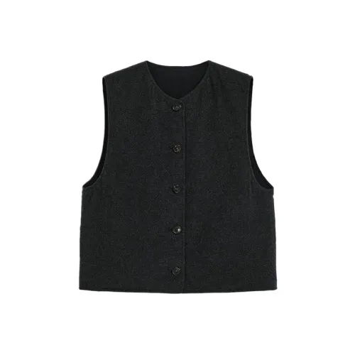 YEARLY PLAN Dark Photinia Gray Women's Down Vest YEARLY PLAN Темный Фотиния Серый Женский Пуховый жилет