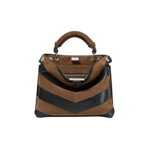 FENDI Peekaboo Кожа Наппа VS Замша Одно Плечо Сумка Женская Многоцветная