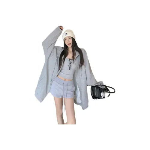 OURUOKE Серый Свитшот Женский Свитшот