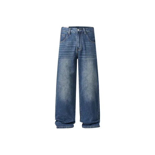 JHO Темно-синий Унисекс Джинсы