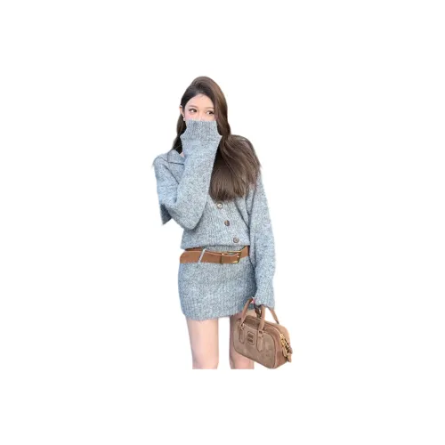 GRAYISMOON Длинное платье с длинными рукавами женское