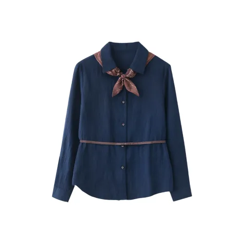 LUYOUYE Темно-синие женские рубашки