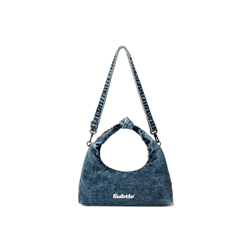 Тонкая тканевая сумка мини женская ягодного цвета синяя