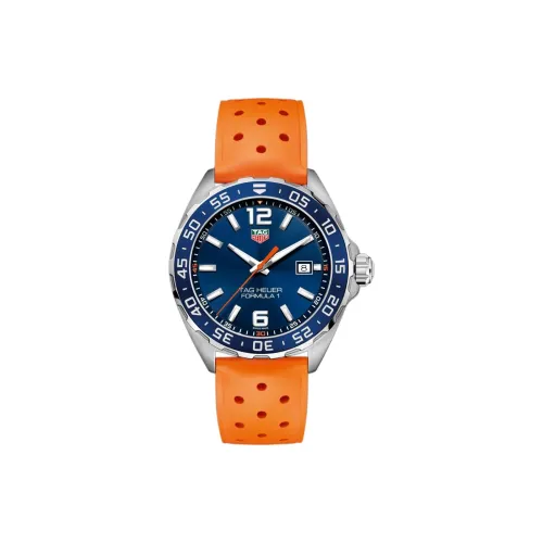 TAG HEUER F1 Collection Кварцевый механизм Мужские часы Циферблат 43 мм Синий корпус Нержавеющая сталь Резиновый ремешок